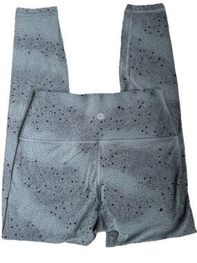 Athleta Elation Ultra High Rise Black Star Patterned Gray Leggings SP
